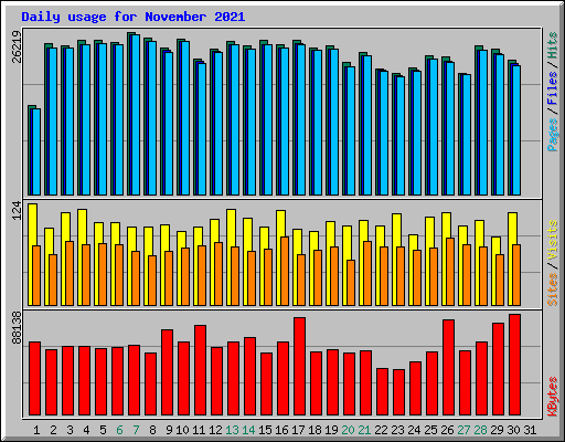 Daily usage for November 2021