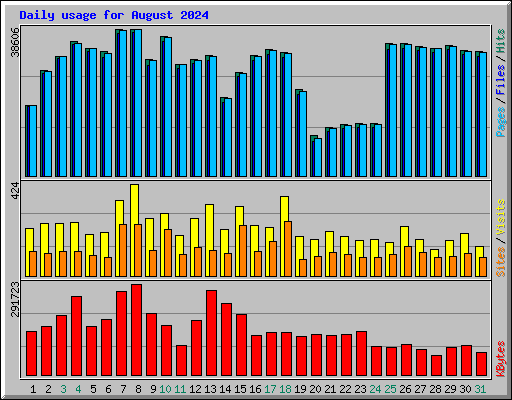 Daily usage for August 2024