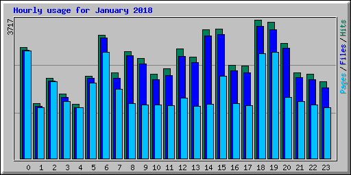 Hourly usage for January 2018