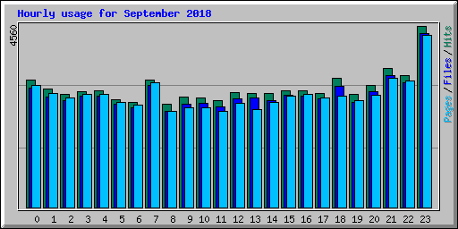 Hourly usage for September 2018