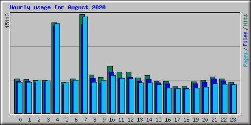 Hourly usage for August 2020