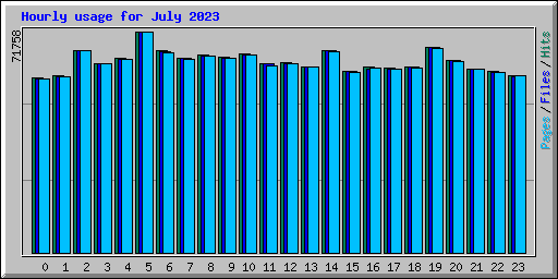 Hourly usage for July 2023