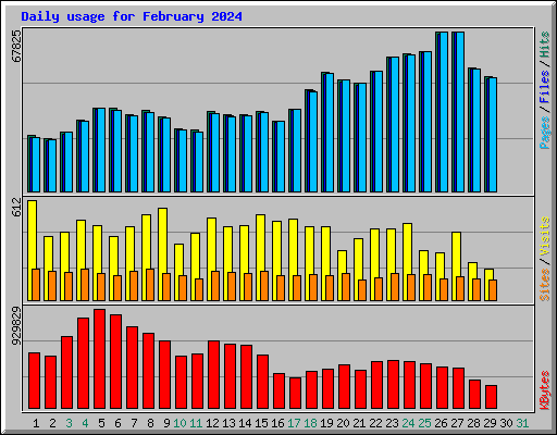 Daily usage for February 2024