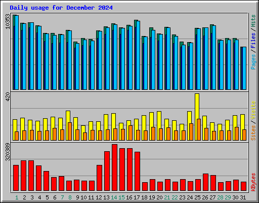 Daily usage for December 2024