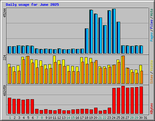 Daily usage for June 2025
