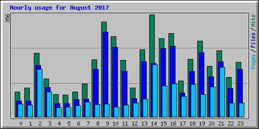 Hourly usage for August 2017