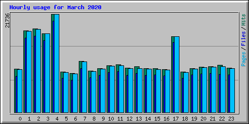 Hourly usage for March 2020